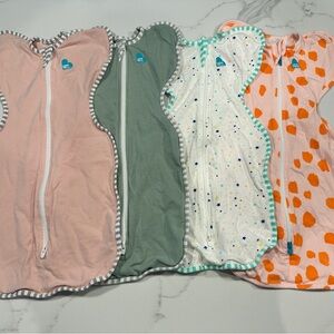 Love to Dream Newborn Swaddle Bundle  - Pink, Green, White with Orange